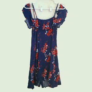 XHILARATION Off Shoulder Ruffle Button Front Dress - L